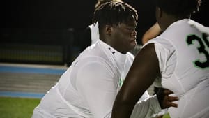 OL Knijeah Harris at IMG Academy's Feb. 2022 Pro Day.